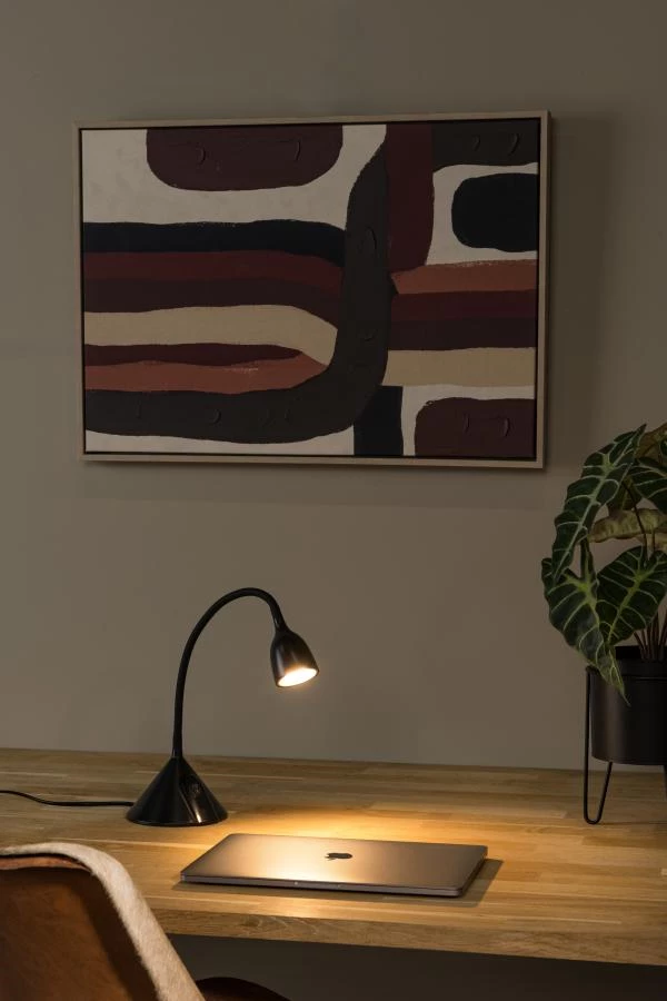 Lucide MILO - Lampe de bureau - Ø 12,8 cm - LED - 1x3,2W 3000K - Noir - ambiance 1